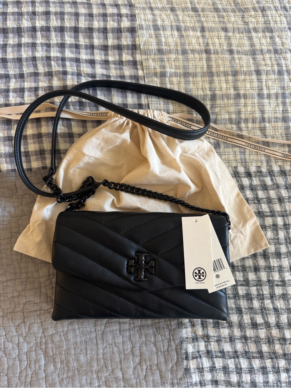 New Tory Burch Chevron Crossbody (Wallet on Chain)